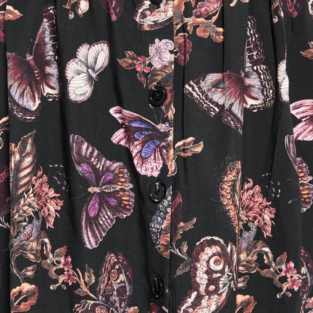 Disturbia Black and Purple Floral A-Line Skirt - Picture 4 of 5